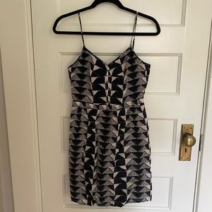 Madewell A-line Spaghetti Strap Geometric Dress